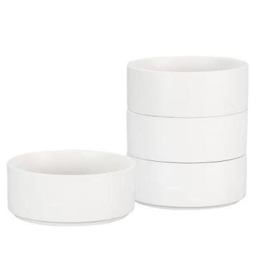 Imagem de GZG Conjunto de tigelas de cereais de cerâmica com tigelas de sopa de grés de 4,6 polegadas, seguras para lava-louças e micro-ondas, empilháveis, resistentes a arranhões para aveia, frutas, saladas e