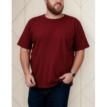 Imagem de Camiseta Plus Size Masculina Básica G4 G5 100% Algodão - Lishoope, Bor