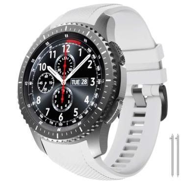 Imagem de GAFNED Pulseira de silicone para Gear S3 Frontier, sem lacunas, para Gear S3 Frontier/Gear S3 Classic/Galaxy Watch de 46 mm, One Size, Ágata