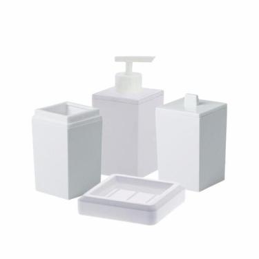 Imagem de Kit Banheiro Lavabo Porta Sabonetes Escova Algodão 4 Peças - Paramount