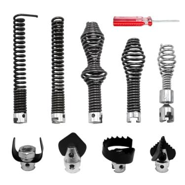 Imagem de Alrens Acessório de broca de cobra de drenagem para RIDGID K-400, C-4, C-6, C-7, C-8 e C-9, kit de cortador de drenagem de 10 peças serve para cabo de 5/8 polegadas, removedor de entupimento eficiente