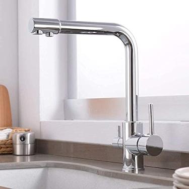 Imagem de - Torneiras, torneiras, osmose filtro de água torneiras misturadoras giratórias purificação de água 3 em 1 torneiras de cozinha, interruptor de água quente e fria torneira pura/a