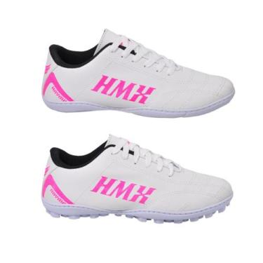 Imagem de Chuteiras Premium Society e Futsal Haymax Original, Branco rosa, 41
