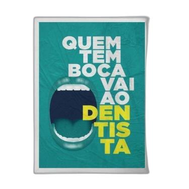 Imagem de Quadro Quem Tem Boca Vai Ao Dentista 33X24Cm Vidro Branca