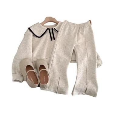 Imagem de Conjunto De Moletom Com Capuz De Manga Longa Para Meninas Moda Coreana