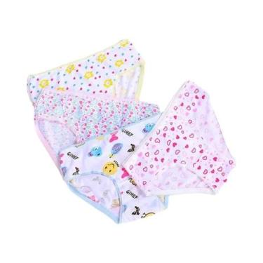 Imagem de Conjunto De 12 Calcinhas De Algodão Para Meninas Com Estampa De Desenh