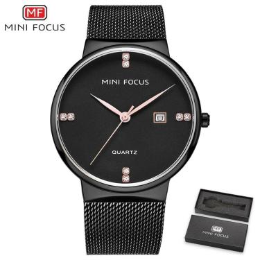 Imagem de Relógio Masculino Mini Focus Mf0181g à Prova D'água Preto