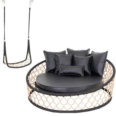 Imagem de 1 Chaise 1 Balanço Suspenso Alumínio Corda Náutica