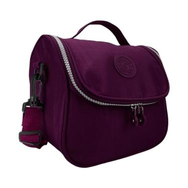 Imagem de Bolsa Lancheira Térmica Marmita Com Alça Tactel Para Trabalho Passeio (Roxo)