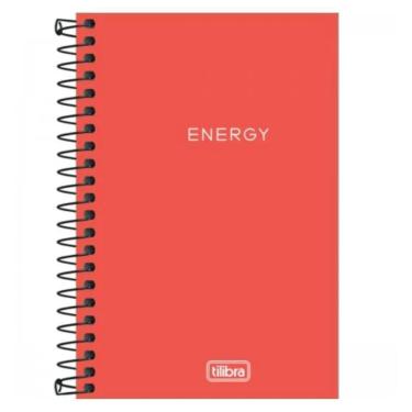 Imagem de Caderno Espiral Universitário A4 Capa Plástica 1 Matéria 80 Folhas Energy Tilibra Laranja Neon