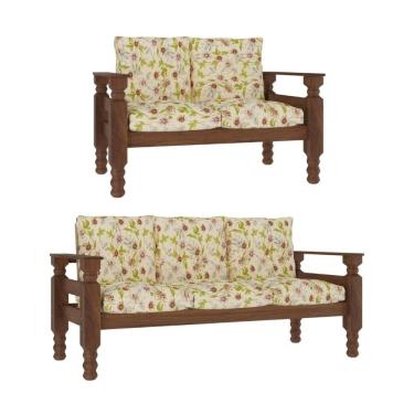 Imagem de Jogo de Sofá Madeira Maciça 2 e 3 Lugares Liz Multimóveis CR7004