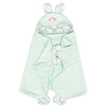 Imagem de Toalha Banho Com Capuz Sofisticata Baby Chuva Estrelas Verde