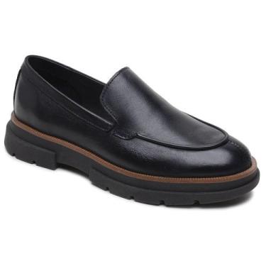 Imagem de Mocassim Masculino Loafer Alt Eleva Couro Salto 3cm Macio Cor:PretoTam