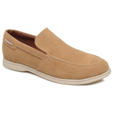 Imagem de Mocassim Loafer Zurich Couro Macio Conforto Casual Urbano Cor:CamelTam