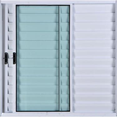 Imagem de Janela Veneziana de Alumínio 3 Folhas 1,00 X 1,50 Sem Grade Cor Branco