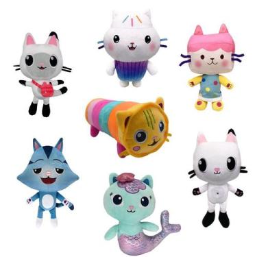 Imagem de Brinquedo de pelúcia Gabby's Dollhouse Cat, pacote com 7, multicolorid