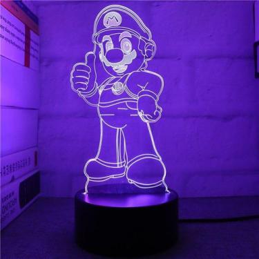 Imagem de Candeeiro de mesa LED Night Light 3D Mario Mario Yoshi para crianças -