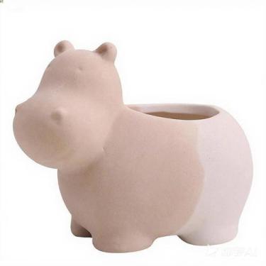 Imagem de Vaso de flores Ceramic Hippo Cartoon Animal Plant Vaso de 10,5 cm - yi