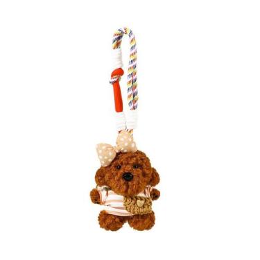 Imagem de Chaveiro de pelúcia para cachorros, lindo chaveiro marrom macio para c