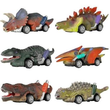 Imagem de Dinosaur Toy Pull Back Cars, pacote com 6 brinquedos Dino pa - Gloome 
