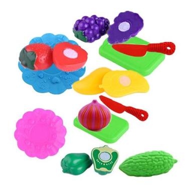 Imagem de Conjunto de brinquedos de corte para cozinha, 12 peças de frutas e veg