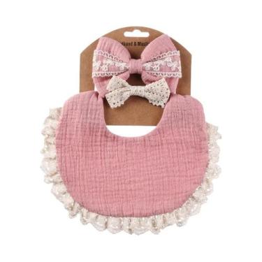 Imagem de Babador De Algodão Muslin Ajustável Unissex Com Franjas E Renda, Conju