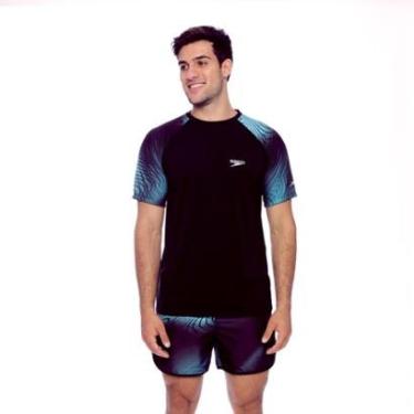 Imagem de Camiseta Optical Speedo - PRETO ACQUA BLUE-Masculino