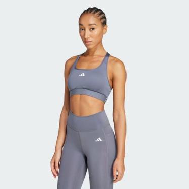 Imagem de Top Adidas Power React Feminino Cinza, P