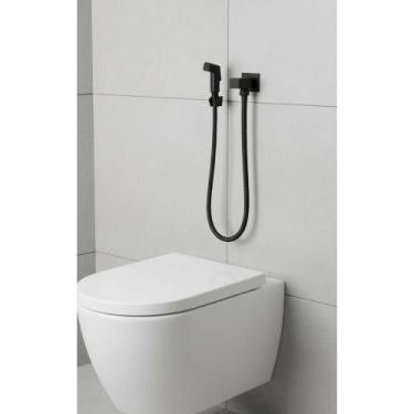Imagem de Ducha Higiênica Quadrada Metal Preto Fosco - Toque Moderno - Congratul