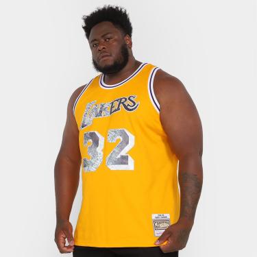 Imagem de Regata Mitchell e Ness 75TH Anni Jersey La Lakers Magic Johnson Plus Size Masculina-Masculino