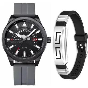 Imagem de Relógio Curren Masculino Luxo Esportivo Analógico + Pulseira-Masculino