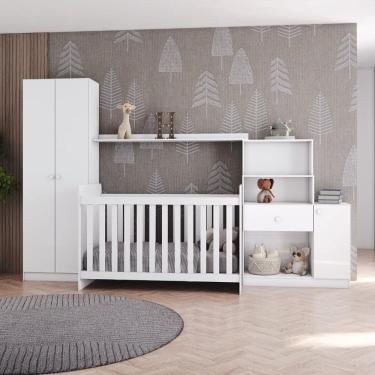 Imagem de Quarto de Bebê Completo com Berço Labirinto e Kit Pétala Branco