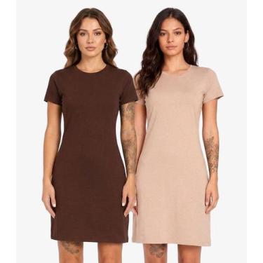 Imagem de Kit 2 Vestidos Femininos Curto Com Manga Infinita Cor Sortidos, GG, So