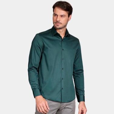 Imagem de Camisa Aramis Slim Cetim Pr26 Verde Masculino, XGG
