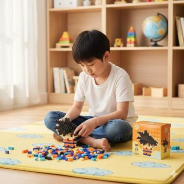 Imagem de Brinquedo infantil educativo bloco magico montagem bloquinhos tigre ga
