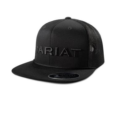 Imagem de Boné Importado Ariat Preto Aba Reta Bordado A300091801 Cor:Preto, Pret