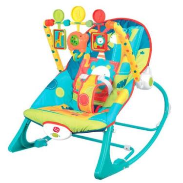 Imagem de Cadeirinha De Descanso Cadeira Bebê Azul Musical Vibratória - DM Toys