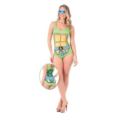 Imagem de Fantasia Tartarugas Ninja Adulto Feminina Body Leonardo de Carnaval - 