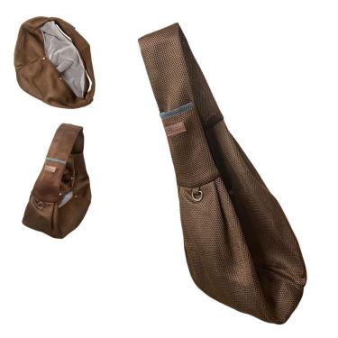 Imagem de Bolsa de Transporte Sling Leva Pro Pet para Cães e Gatos Poliéster Respirável Marrom BSL3907