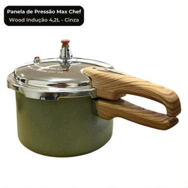 Imagem de Panela de Pressão Max Chef Wood 4,2 Litros Indução Revestimento Cerâmi