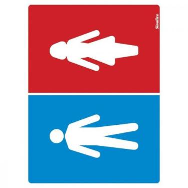 Imagem de Placa Sinalizacao Poliestireno 15X20 ''Sanitario Masculino/Feminino'' 