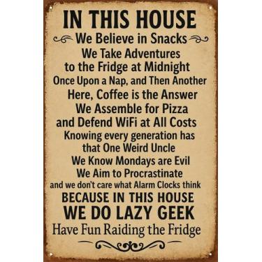Imagem de Tin Sign SKYOCEAN Vintage Funny In This House We Do Geek