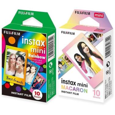 Imagem de Filme Fujifilm Instax Mini Polaroid Macaron 10 Fotos + Rainbow 10 Foto