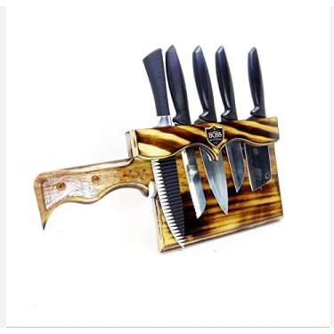 Imagem de Porta facas de Parede em Madeira Maciça (Rajado)