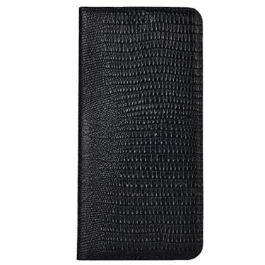 Imagem de Capa carteira para Google Pixel 6/6 Pro, capa flip de couro real com suporte para cartão fecho magnético antiarranhões à prova de choque capa de telefone com livro, preta, 16,3 cm