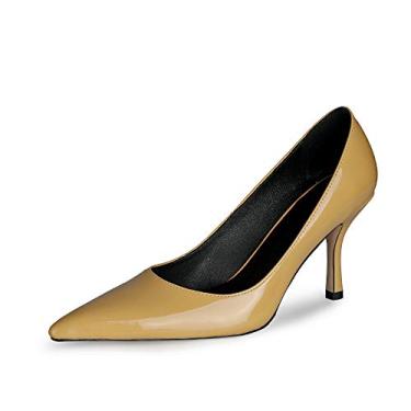 Imagem de Goolita Sapato feminino moderno stiletto salto alto bico fino sem cadarço sapato multicores, Damasco, 5