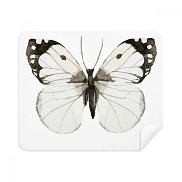 Imagem de Borboleta com asas brancas escuras, pano de limpeza de tela, 2 peças, tecido de camurça