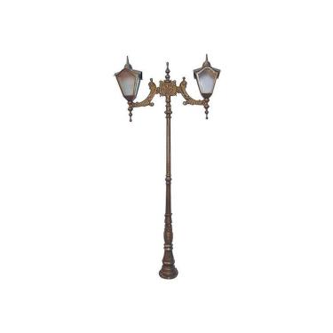 Imagem de Poste Colonial Romano Jardim de Alumínio 02 Luminária 2,25m