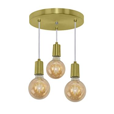 Imagem de Pendente Redondo Triplo Tubo Gourmet Dourado