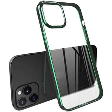 Imagem de HAODEE para iPhone 12 Mini (2020) capa transparente de 5,4 polegadas, capa traseira de telefone à prova de choque de acrílico com tudo incluído [proteção de tela e câmera] (cor: verde)